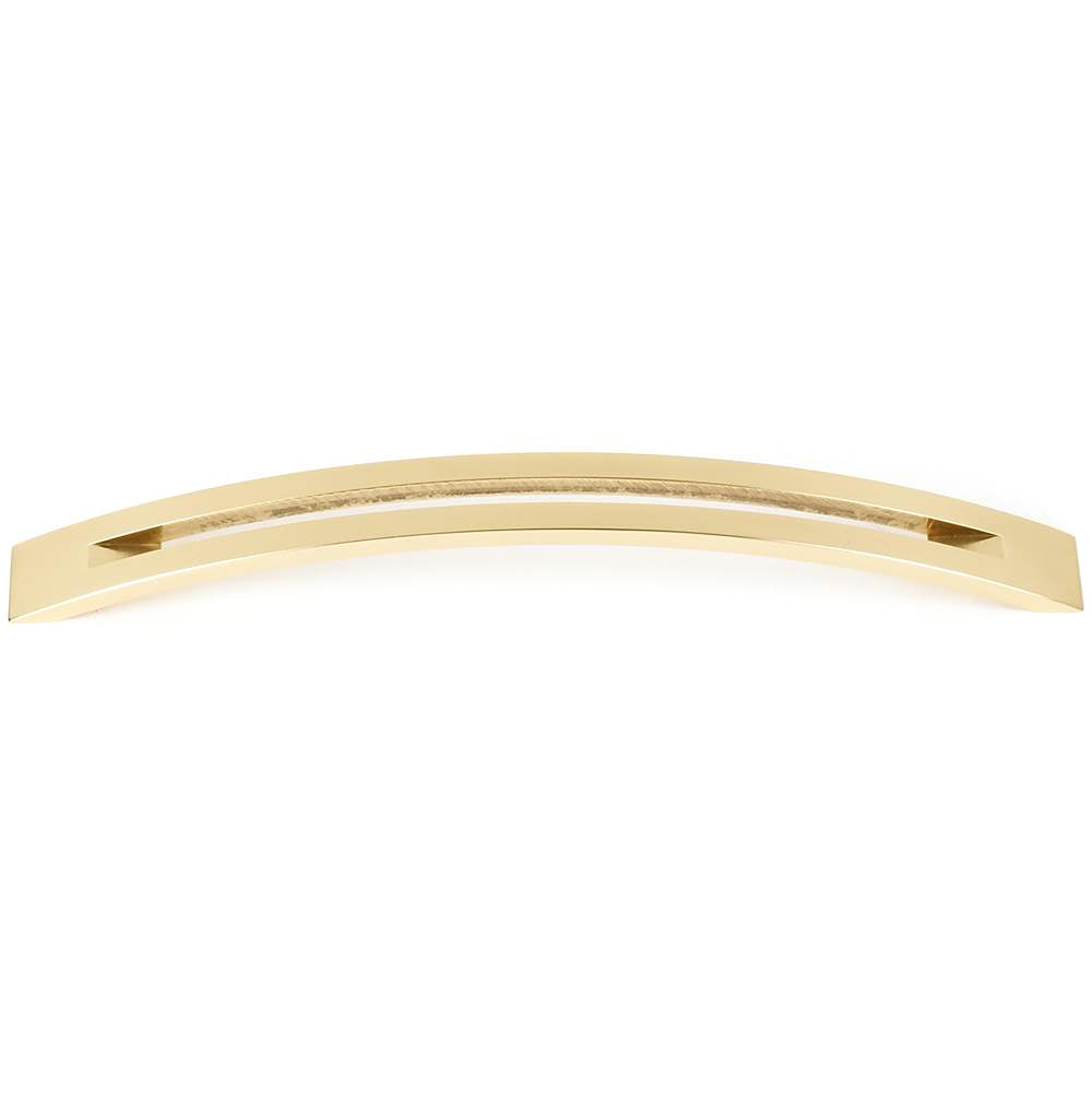 Slit-Top 8" Pull w/Polished Brass Finish