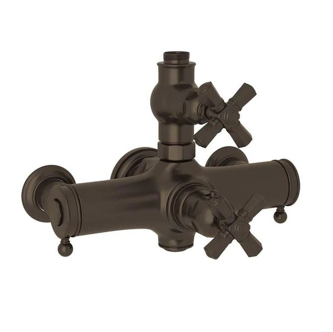 Palladian Wall Mounted Thermostatic Valve In Tuscan Brass