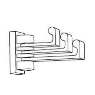 Luna Triple Swivel Robe Hook in Polished Brass/Nickel
