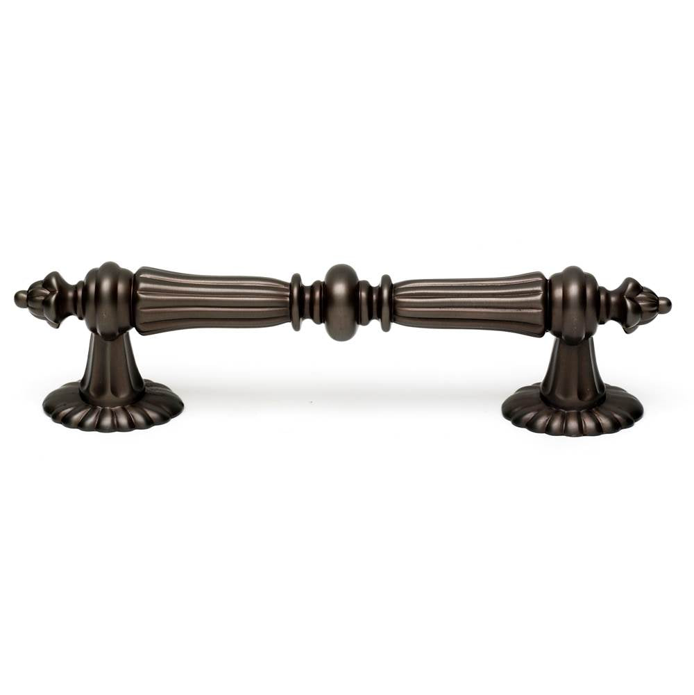 Ornate 4-5/8" Pull w/Chocolate Bronze Finish