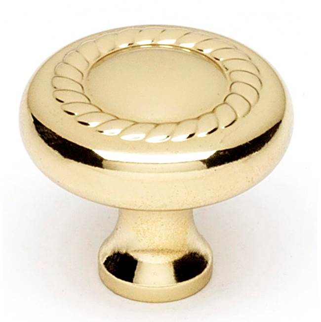 Rope 1" Knob w/Polished Brass Finish