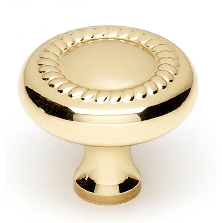 Rope 1-1/4" Knob w/Polished Brass Finish