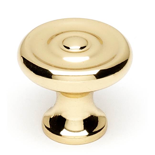 Traditional 1" Knob w/Polished Brass Finish