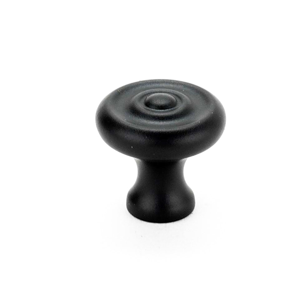Traditional 3/4" Knob w/Matte Black Finish