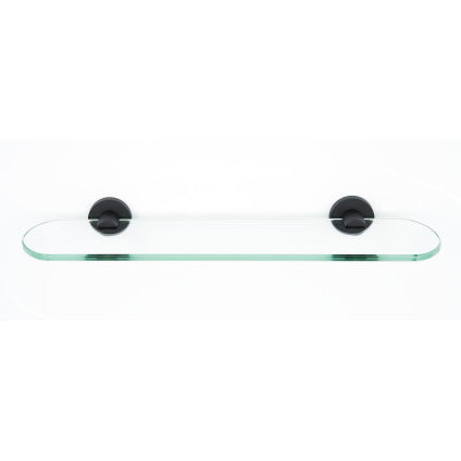 Contemporary I 18" Glass Shelf w/Brackets in Matte Black