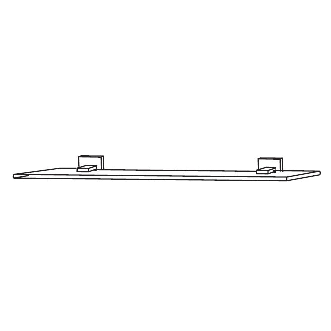 Contemporary II 18" Glass Shelf w/Brackets in Matte Black