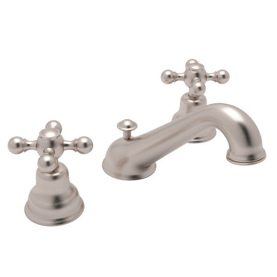 Arcana Widespread Lavatory Faucet in Satin Nickel w/Cross Handle