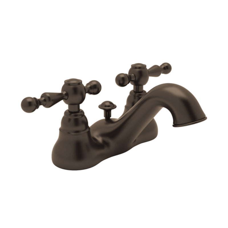 Country Arcana 4" Center Basin Mixer in Brass w/Metal Levers