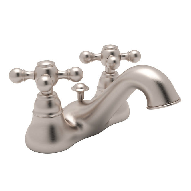 Arcana Centerset Lav Fct in Satin Nickel w/Cross Handles