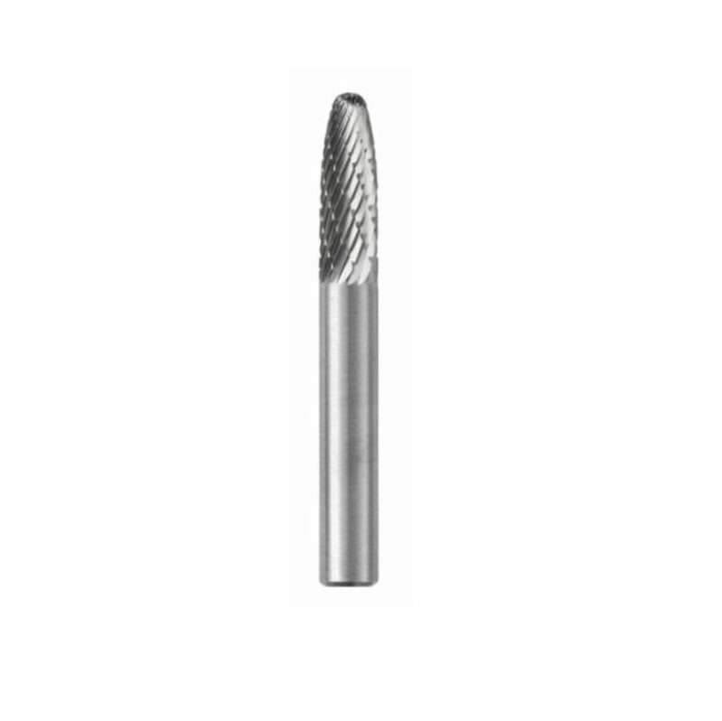 Carbide Bur SF-3 Double Cut, Round Nose Tree, 1/4 SHNK Shank