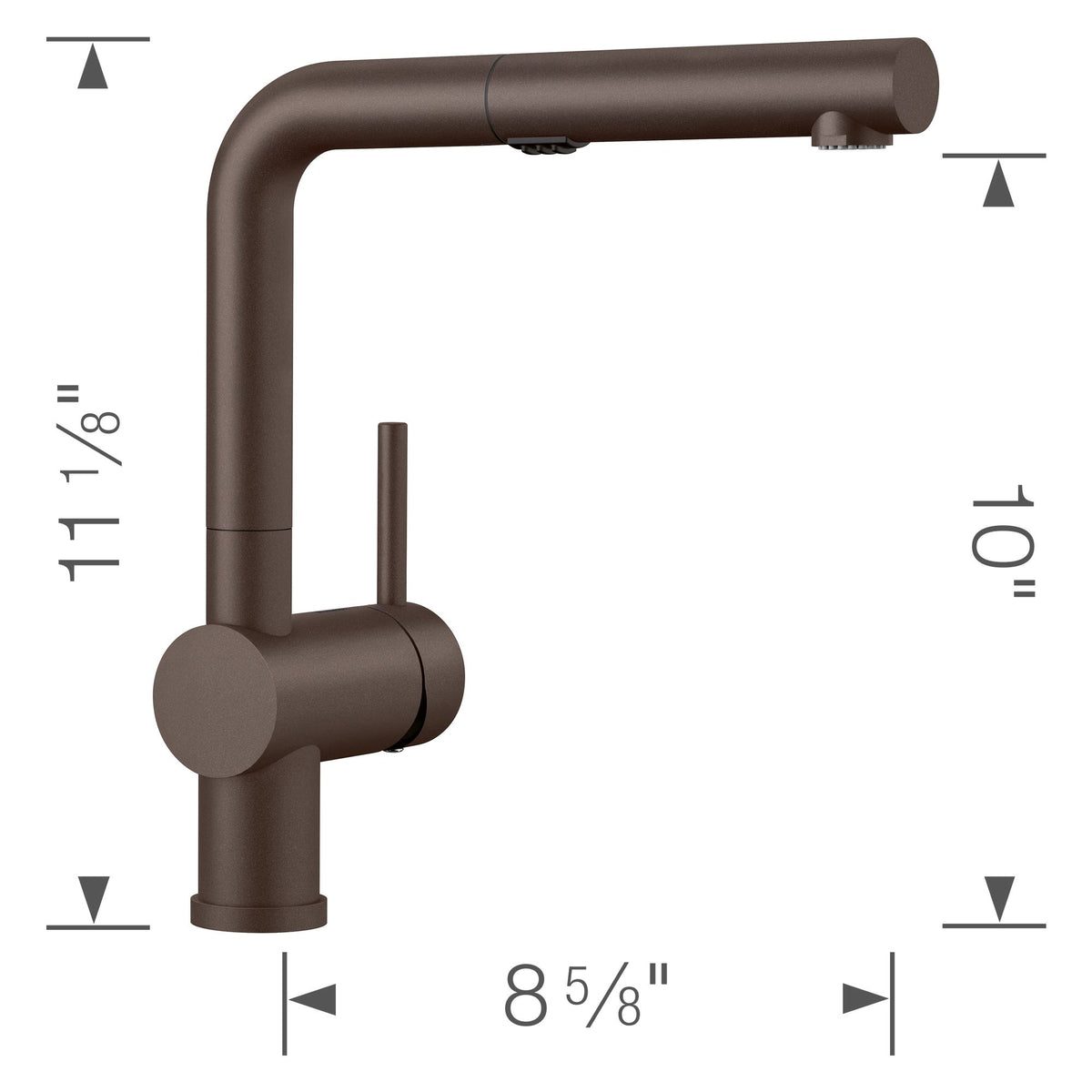 Linus Single Hole Pull Out Kitchen Faucet in Cafe