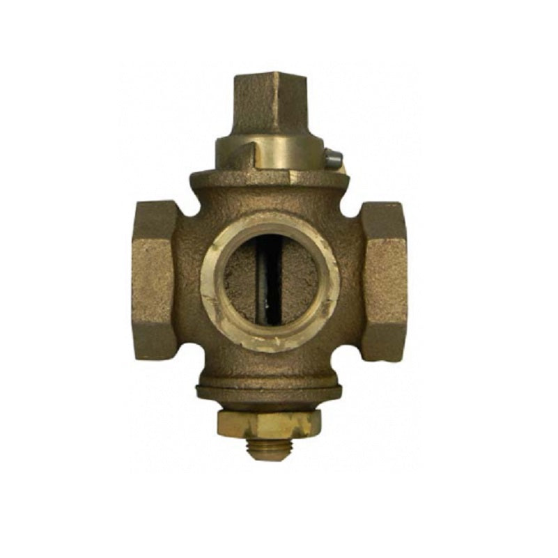 Plug Valve 1/2" Bronze Square Head with 3 Way  Max Pressure 150 PSI
