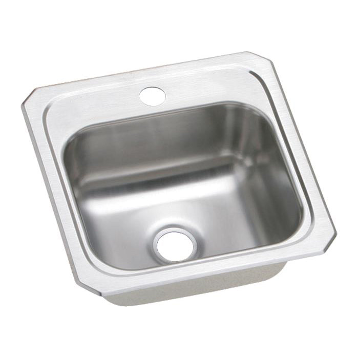Celebrity 15x15x6-1/8" SS Single Bowl Bar Sink w/1 Fct Hole