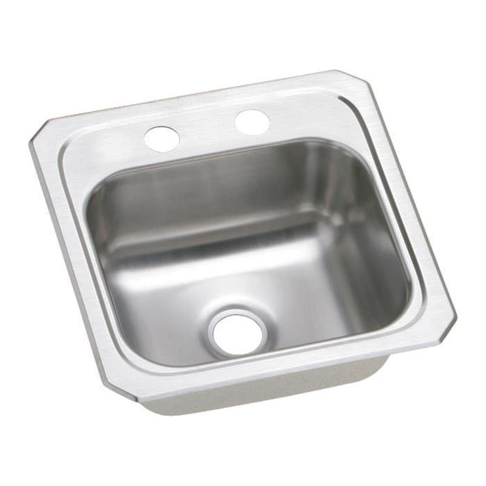 Celebrity 15x15x6-1/8" SS Single Bowl Bar Sink w/3 Fct Holes