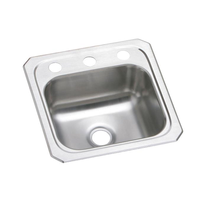 Celebrity 15x15x6-1/8" SS Single Bowl Bar Sink w/0 Fct Holes