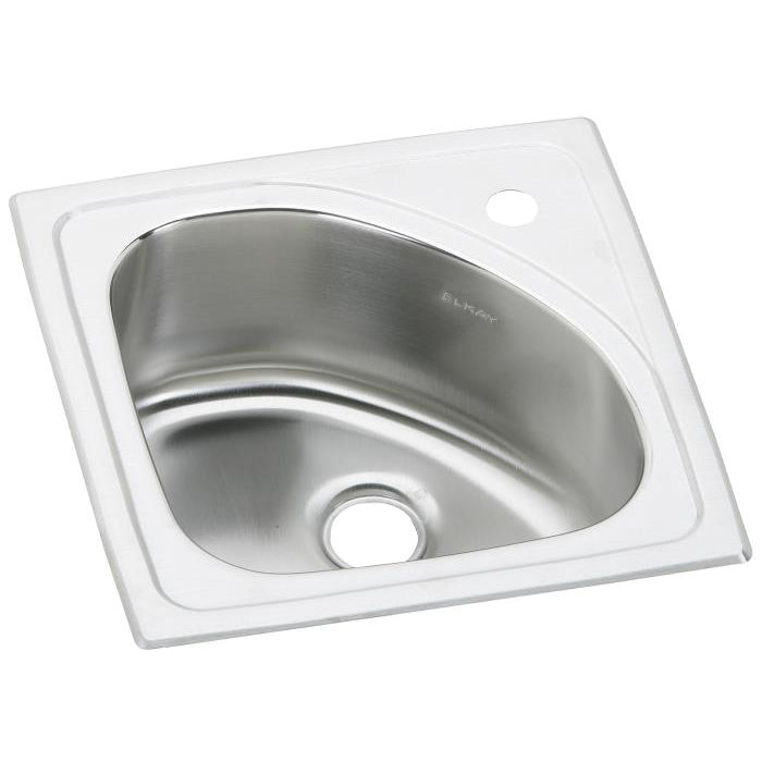 Lustertone Classic 15x15x6-1/2" SS Single Bowl Bar Sink