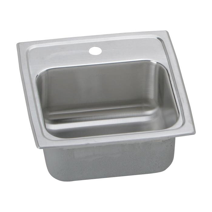 Lustertone Classic 15x15x7-1/8" SS 1-Bowl Bar Sink w/1 Hole