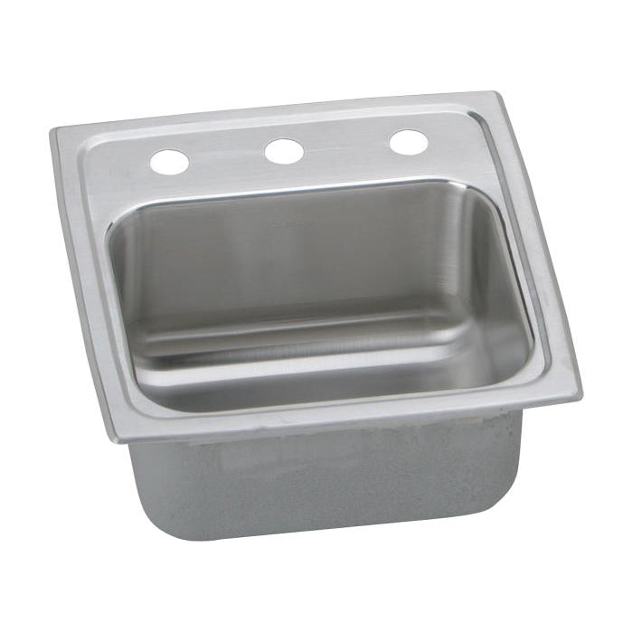 Lustertone Classic 15x15x7-1/8" SS 1-Bowl Bar Sink w/3 Holes