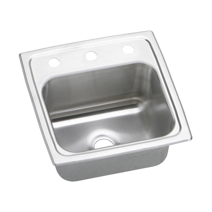 Pacemaker 15x15x6-1/8" SS Single Bowl Bar Sink w/3 Holes