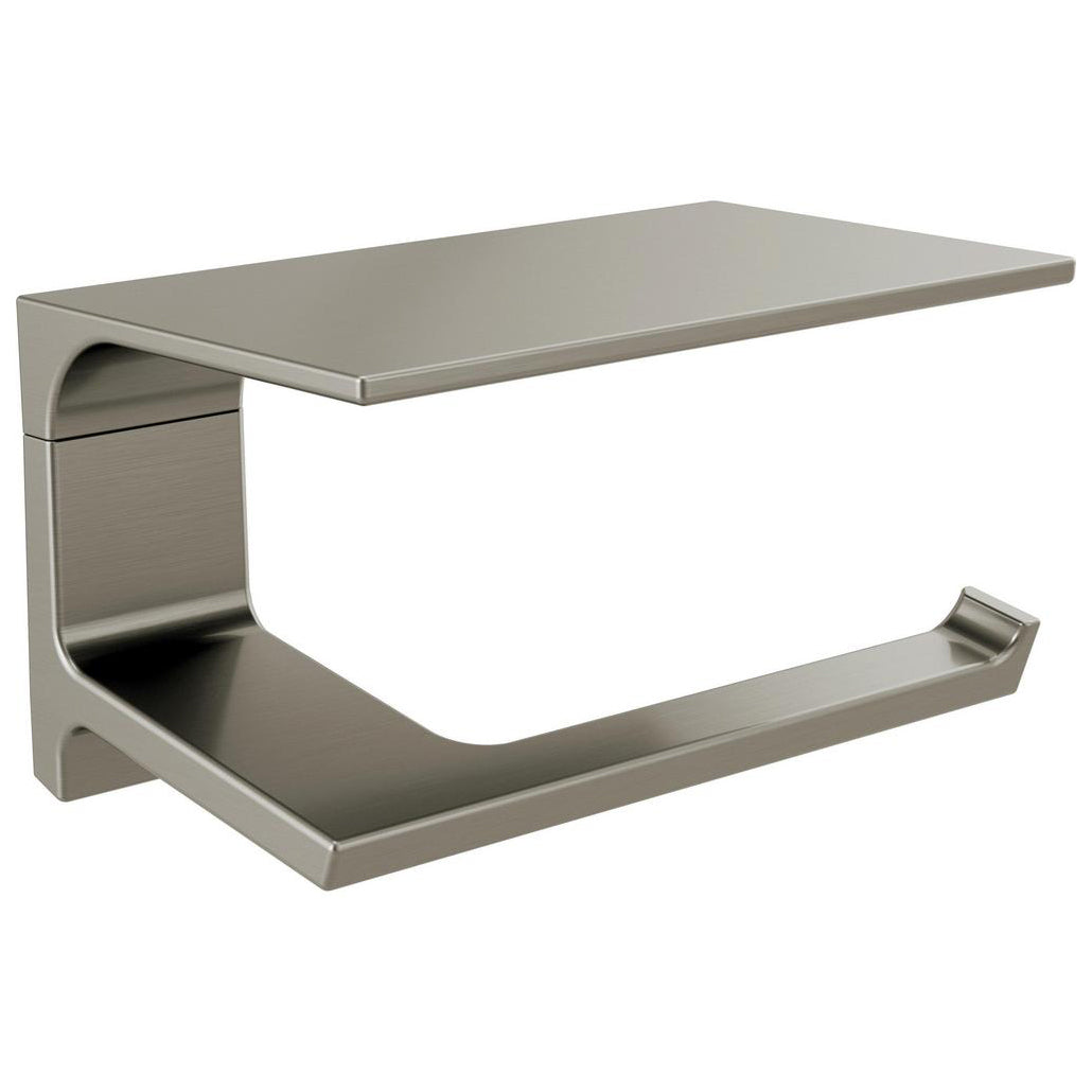 Pivotal Toilet Paper Holder w/Shelf in Stainless Steel