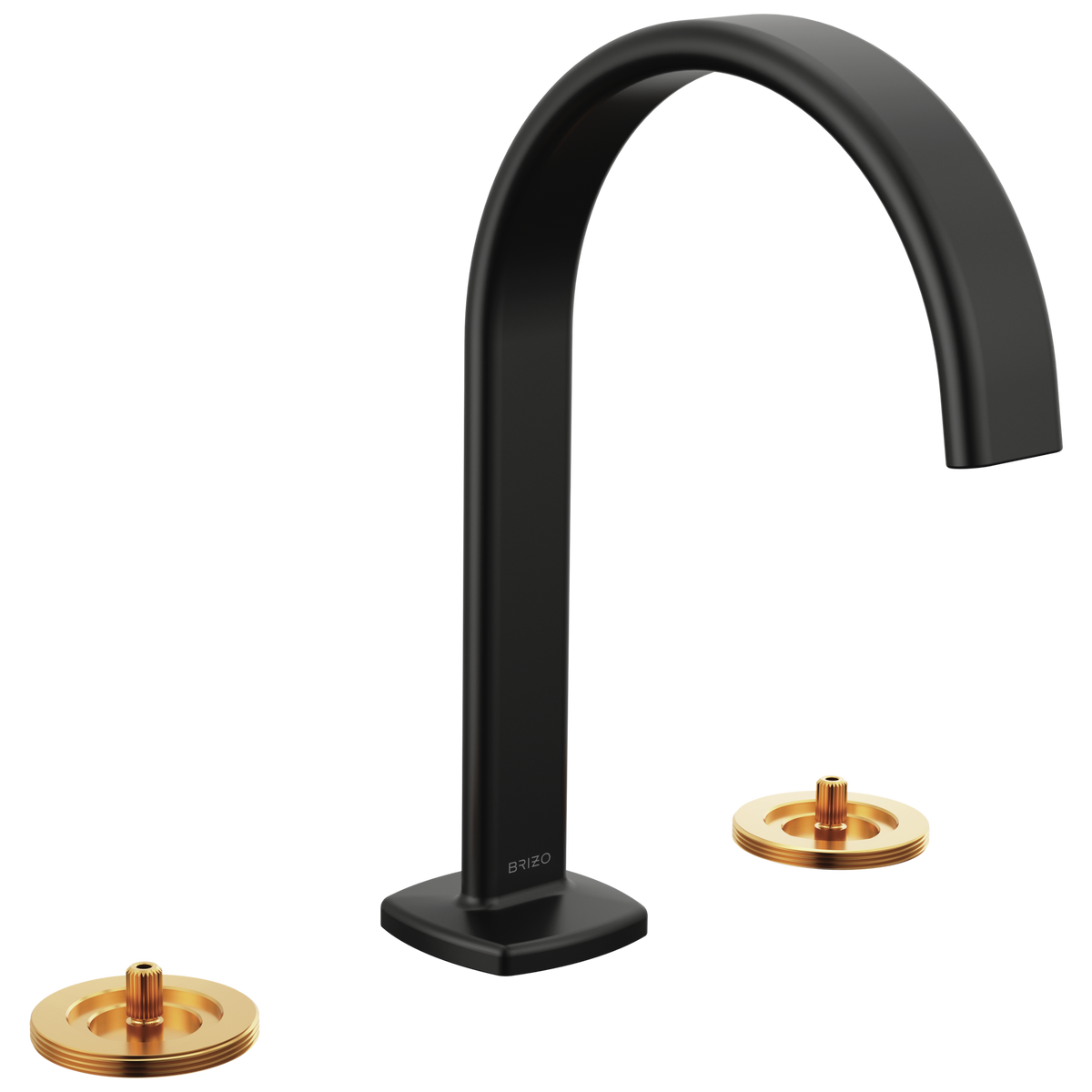 Allaria Widespread Arc Spout Lav Faucet, No Hdl in Matte Black