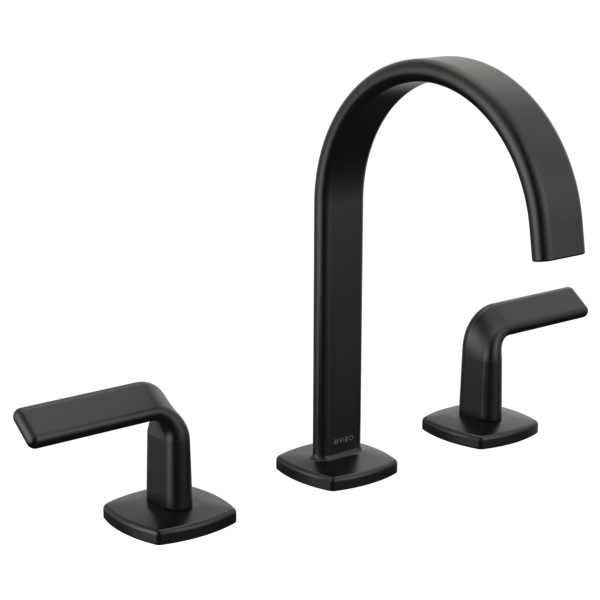 Allaria Widespread Arc Spout Lav Faucet, No Hdl in Matte Black