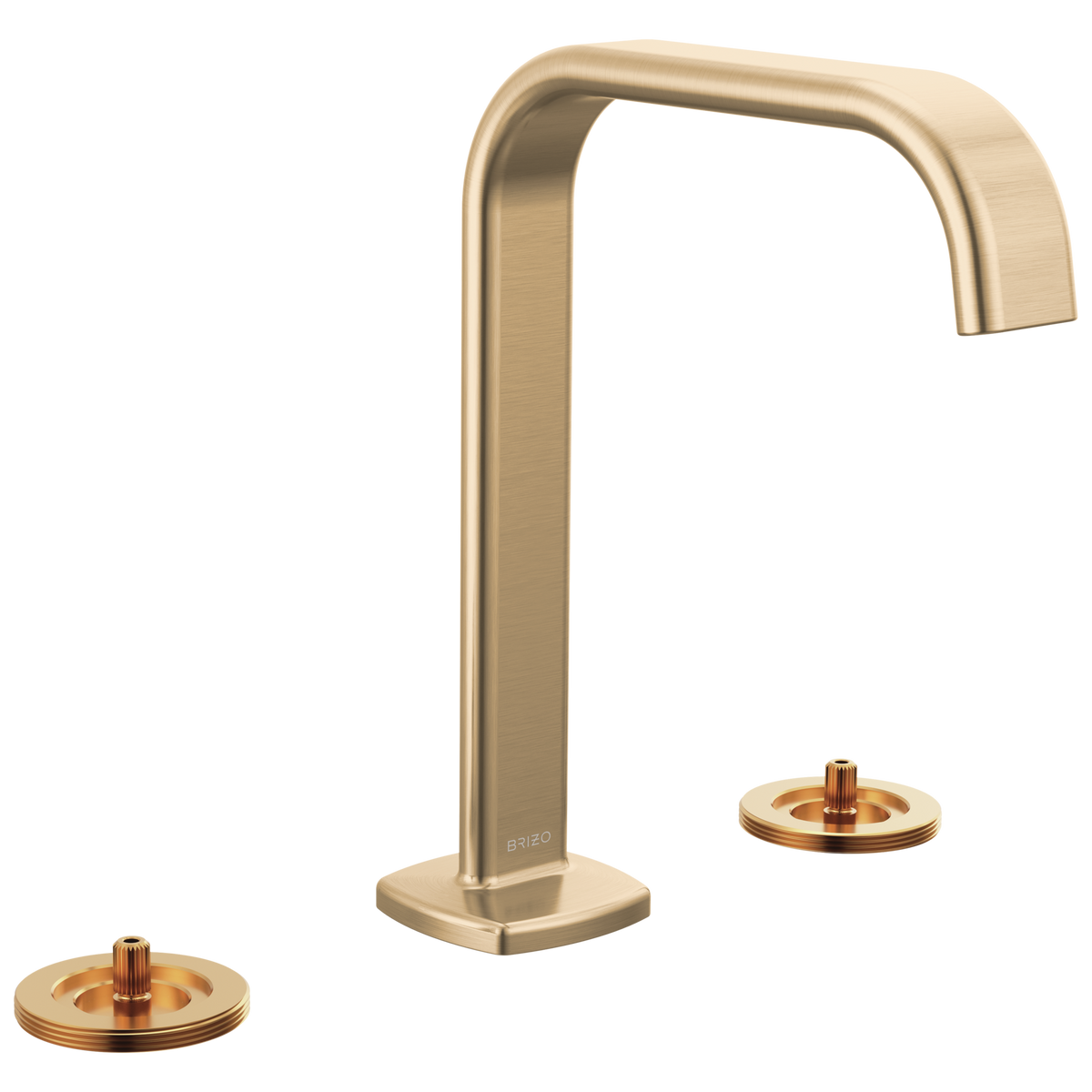 Allaria Widespread Square Spout Lav Faucet, No Hdl in Luxe Gold