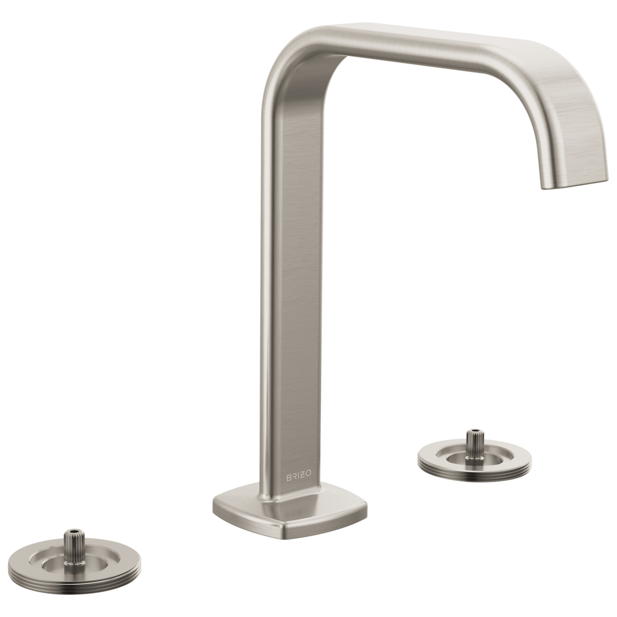 Allaria Widespread Square Spout Lav Faucet, No Hdl in Luxe Nickel