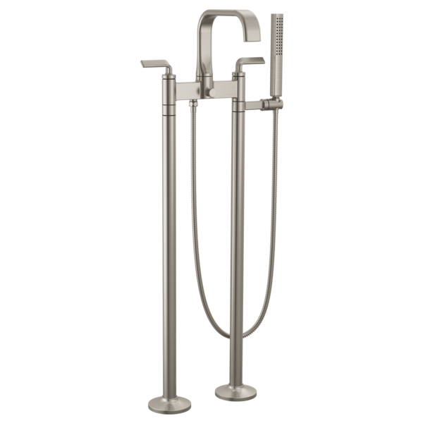 Allaria Tub Filler Trim Kit w/Twist Lever Hdls in Luxe Nickel