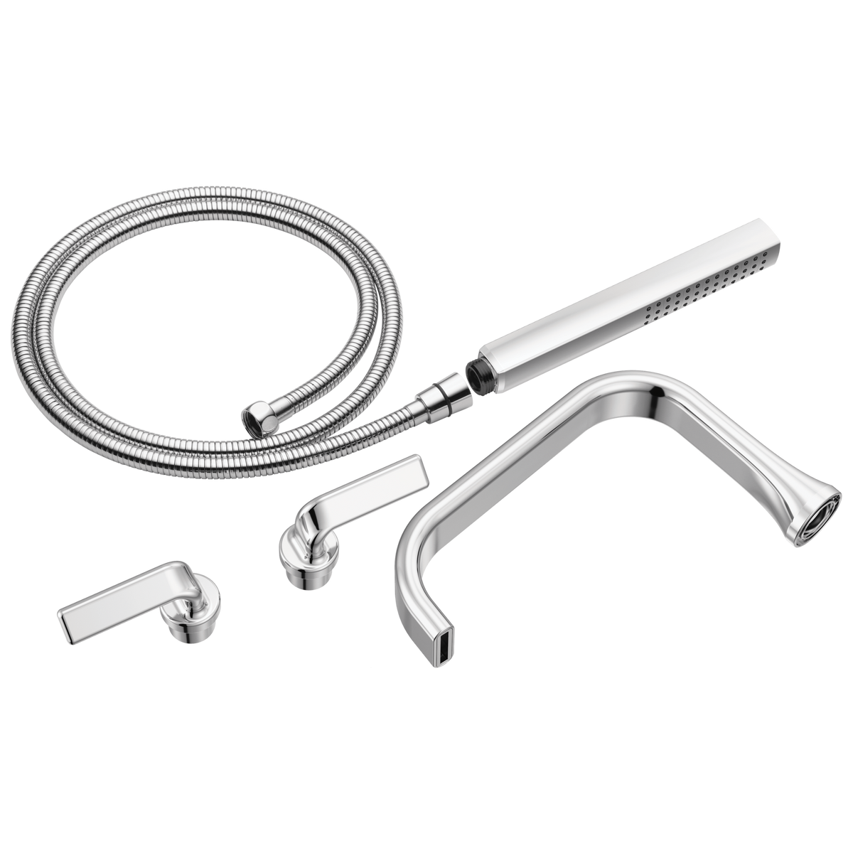 Allaria Tub Filler Trim Kit w/Twist Lever Hdls in Chrome