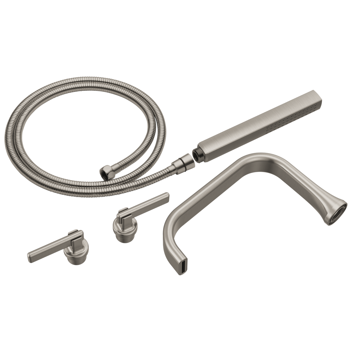 Allaria Tub Filler Trim Kit w/Lever Hdls in Luxe Nickel