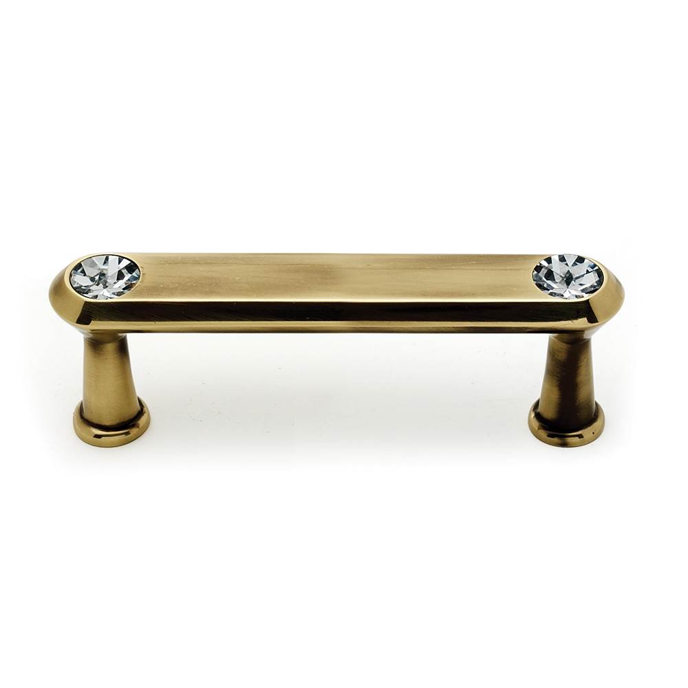 Crystal 3" Pull w/Polished Antique Finish