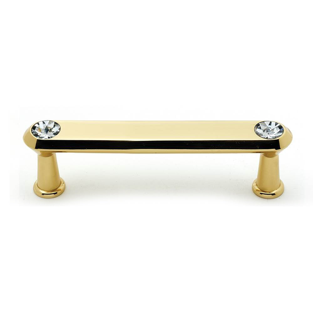 Crystal 3-1/2" Pull w/Polished Brass Finish