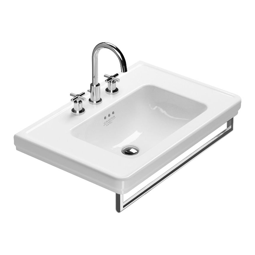 175CV00 WASHBASIN CANOVA 75 WHITE 3 HOLE SINGLE BOWL