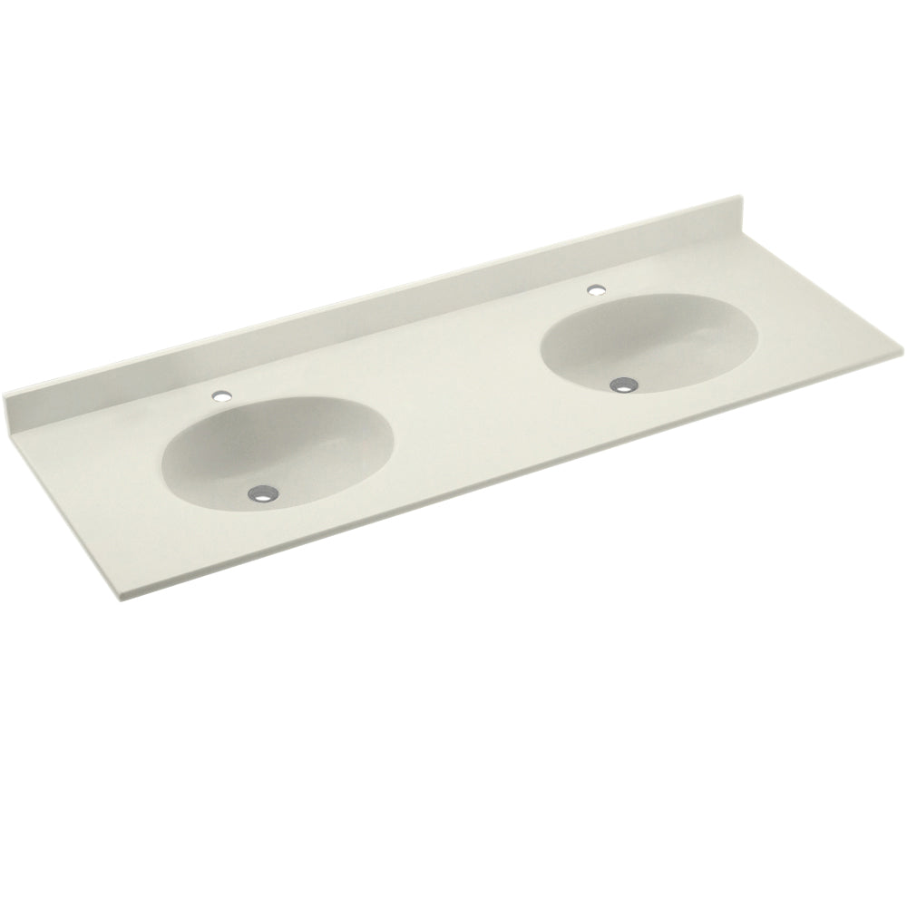 Chesapeake 61x22-1/2" Double Bowl Vanity Top in Bisque