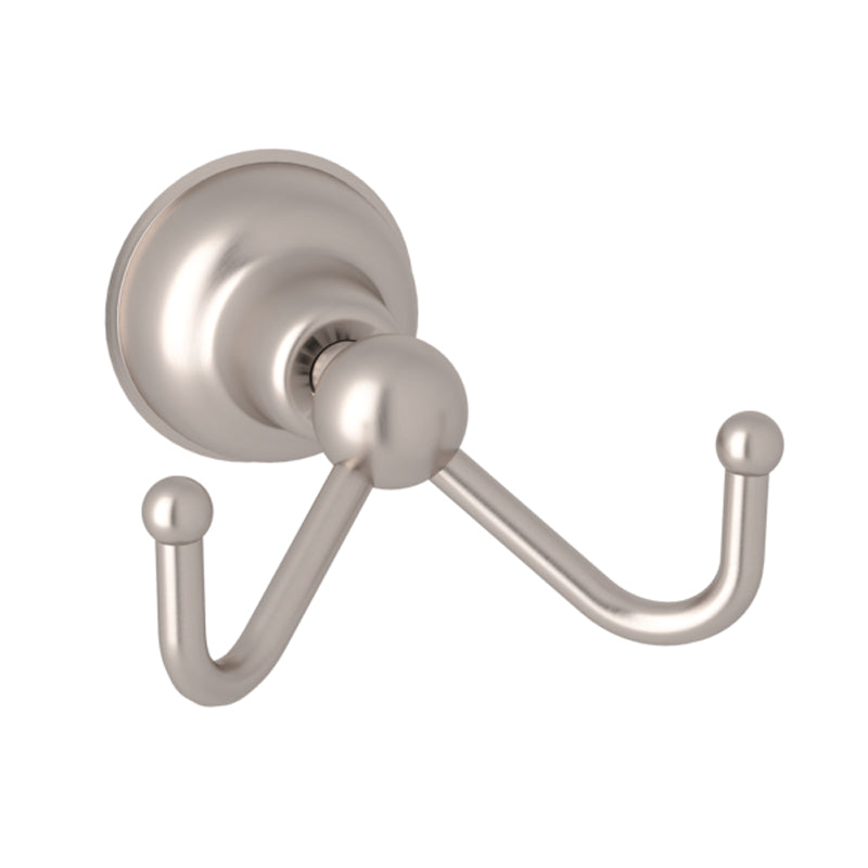 Cisal Double Robe Hook in Satin Nickel