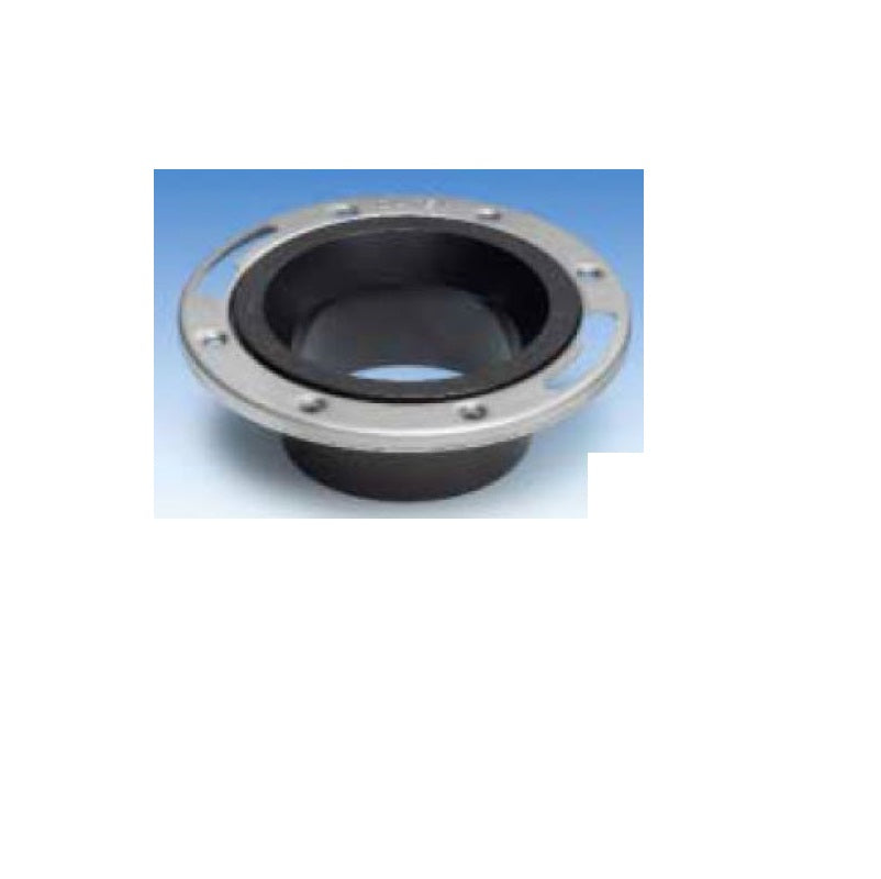 CLOSET FLANGE 4" ABS W/STAINLESS STEEL RING 43498 LEVEL-FIT ADJUSTABLE RING