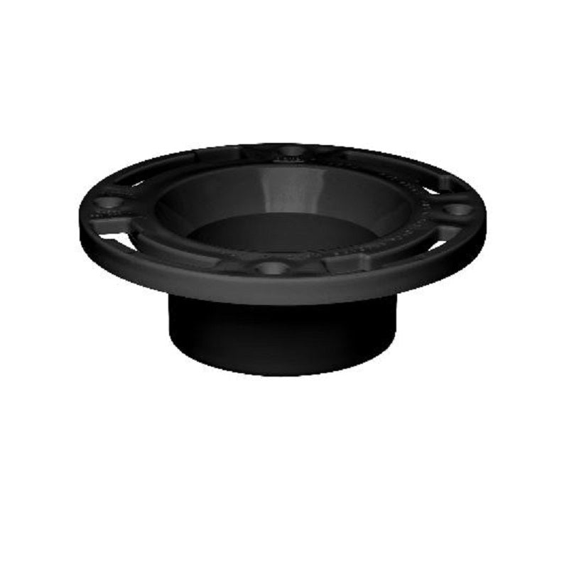 CLOSET FLANGE 3 ABS LEVEL-FIT 43508 W/PLASTIC RING LESS TEST CAP