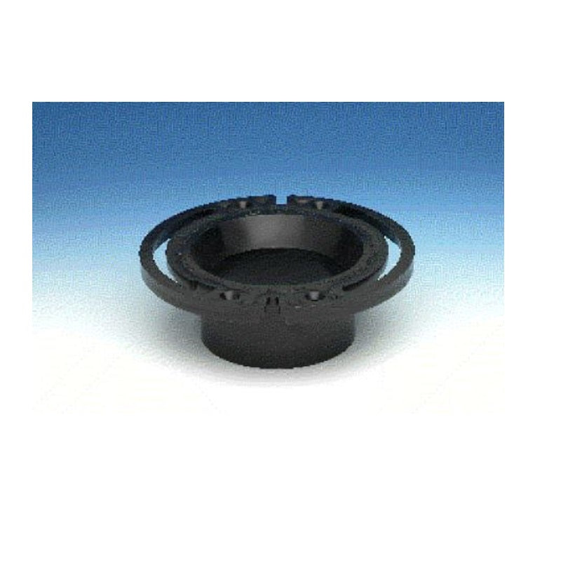 CLOSET FLANGE 3-4 ABS LEVEL-FIT 43510 W/PLASTIC RING LONG SLOTS