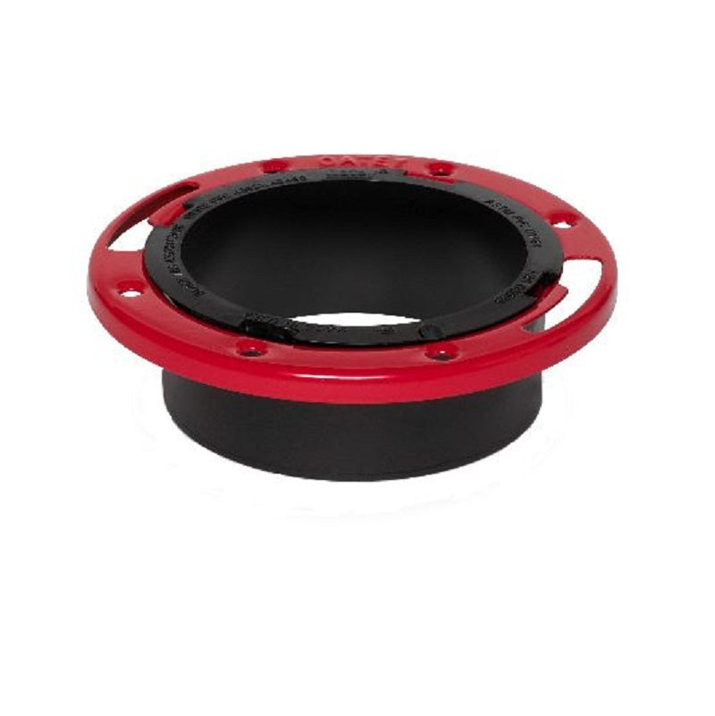 CLOSET FLANGE 4" ABS HUB END 43520 W/METAL RING W/O TEST CAP
