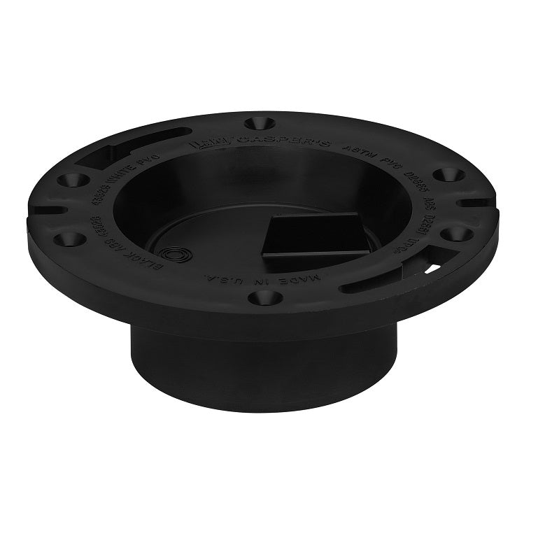 CLOSET FLANGE 3-4" ABS 43528 W/ PLASTIC 2 SLOT / 2 SLIDE RING