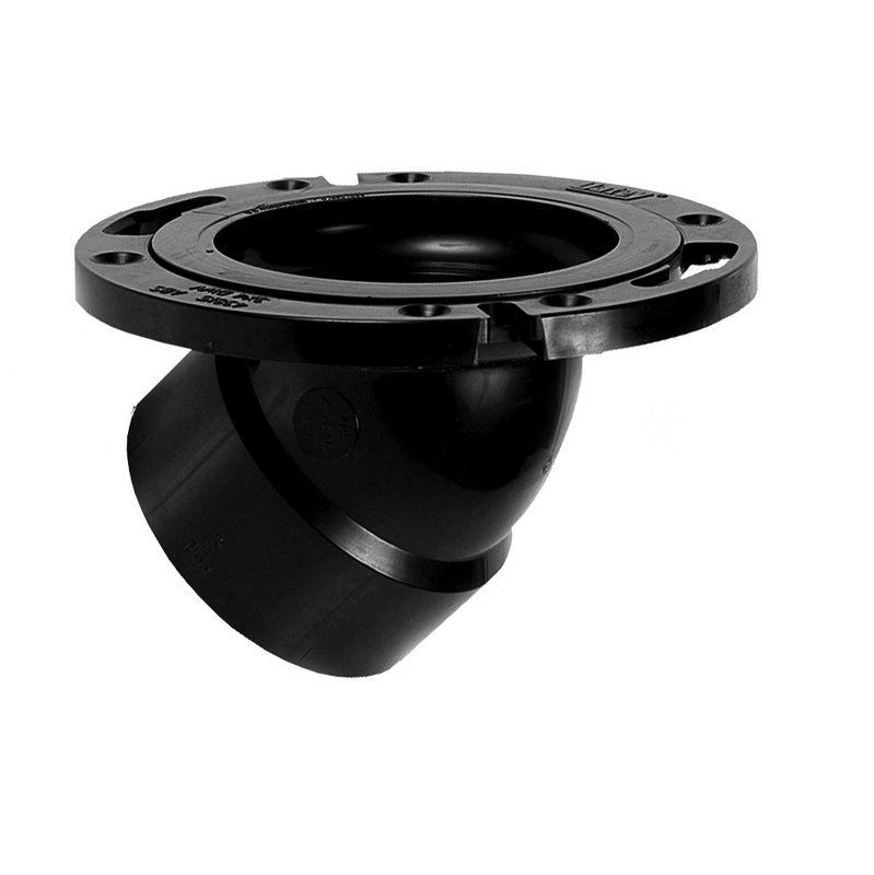 CLOSET FLANGE 3-4" ABS LEVEL-FIT 43815 45 BEND SWL PLASTIC RING