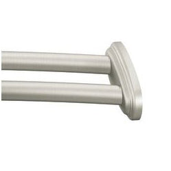 Adjustable Curved Double Shower Rod 5' Brushed Nickel