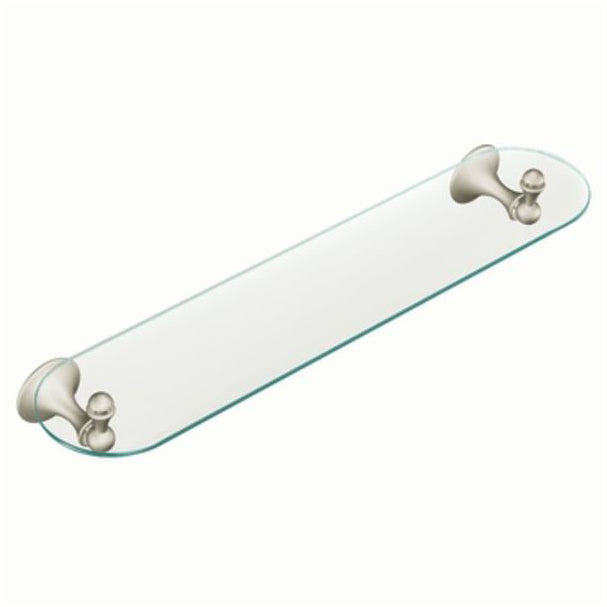 Lounge 24" Glass Vanity Shelf w/Brushed Nickel Finish