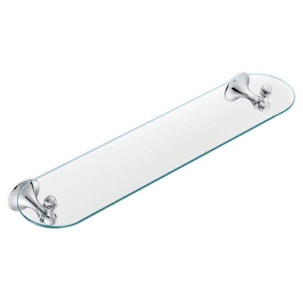 Lounge 24" Glass Vanity Shelf w/Chrome Finish