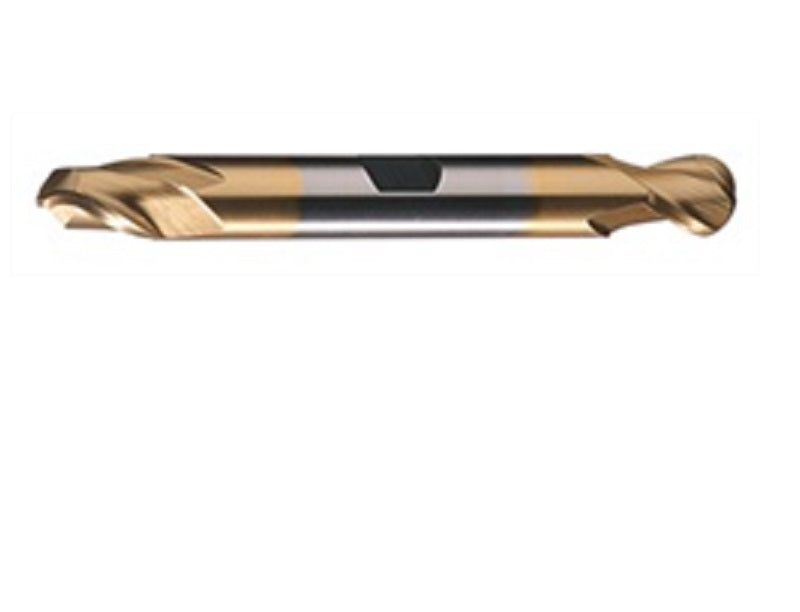 END MILL 3/8 2 FLUTE DBL C39150 697 HSS TIN BALL END CC