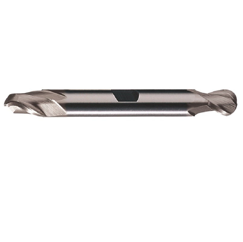 End Mill 1/4" 2-Flute Double End Center Cutting Ball Nose HSS Bright