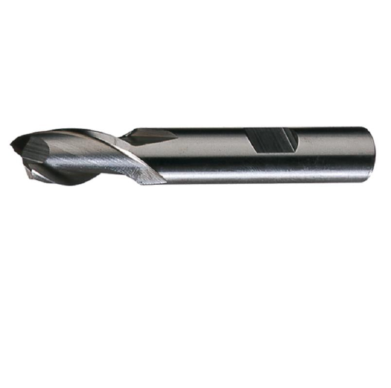 End Mill 1/2" 2-Flute Single End Center Cutting HSS Bright