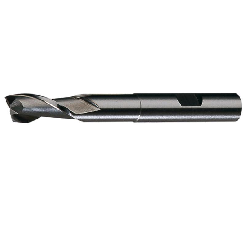 End Mill 3/16" 4-Flute Single End Center Cutting Extended Neck HSS Bright
