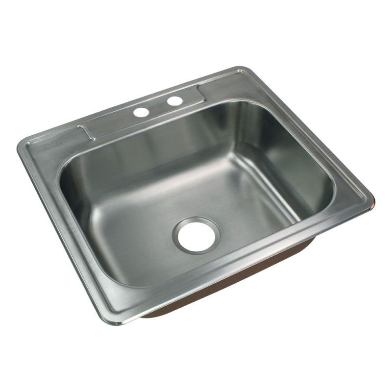 Classic 25x22-1/64x8" Stainless Steel Kitchen Sink w/2 Holes